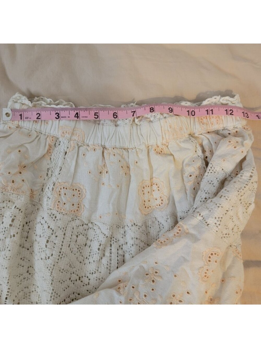 Free People Doily Maxi Skirt Boho Chic Lace Cottagecore Hippie Festival Womens M - Picture 4 of 7